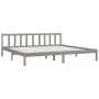 Solid gray pine wood bed frame 200x200 cm by vidaXL, Beds and slatted bases - Ref: Foro24-810104, Price: 124,61 €, Discount: %