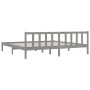 Solid gray pine wood bed frame 200x200 cm by vidaXL, Beds and slatted bases - Ref: Foro24-810104, Price: 126,18 €, Discount: %