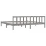 Solid gray pine wood bed frame 200x200 cm by vidaXL, Beds and slatted bases - Ref: Foro24-810104, Price: 124,61 €, Discount: %