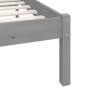 Solid gray pine wood bed frame 200x200 cm by vidaXL, Beds and slatted bases - Ref: Foro24-810104, Price: 126,18 €, Discount: %