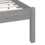 Solid gray pine wood bed frame 200x200 cm by vidaXL, Beds and slatted bases - Ref: Foro24-810104, Price: 124,61 €, Discount: %