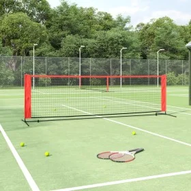 Tennisnetz aus schwarzem und rotem Polyester, 300 x 100 x 87 cm von vidaXL, Tennisnetze - Ref: Foro24-93756, Preis: 71,17 €, ...