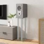 Speaker stands 2 units tempered glass silver 4 pillars by vidaXL, Speaker stands - Ref: Foro24-51819, Price: 81,95 €, Discoun...