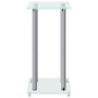 Soportes de altavoces 2 uds vidrio templado plateado 4 pilares
