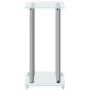 Speaker stands 2 units tempered glass silver 4 pillars by vidaXL, Speaker stands - Ref: Foro24-51819, Price: 81,95 €, Discoun...