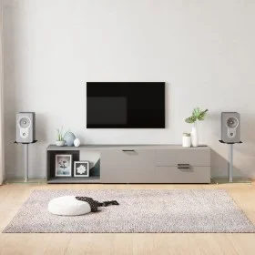 Speaker stands 2 units tempered glass silver 1 pillar by vidaXL, Speaker stands - Ref: Foro24-51812, Price: 45,21 €, Discount: %
