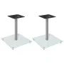 Speaker stands 2 units tempered glass silver 1 pillar by vidaXL, Speaker stands - Ref: Foro24-51812, Price: 45,21 €, Discount: %