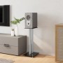 Speaker supports 2 units black and silver tempered glass 3 pillars by vidaXL, Speaker stands - Ref: Foro24-51807, Price: 74,8...