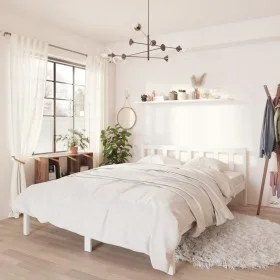 Solid white pine wood bed frame 120x200 cm by vidaXL, Beds and slatted bases - Ref: Foro24-810078, Price: 89,44 €, Discount: %