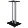 Speaker supports 2 units black and silver tempered glass 3 pillars by vidaXL, Speaker stands - Ref: Foro24-51807, Price: 74,8...