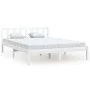 Solid white pine wood bed frame 120x200 cm by vidaXL, Beds and slatted bases - Ref: Foro24-810078, Price: 89,44 €, Discount: %