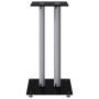 Speaker supports 2 units black and silver tempered glass 3 pillars by vidaXL, Speaker stands - Ref: Foro24-51807, Price: 74,8...