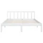 Solid white pine wood bed frame 120x200 cm by vidaXL, Beds and slatted bases - Ref: Foro24-810078, Price: 89,44 €, Discount: %