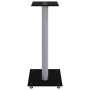 Speaker supports 2 units black and silver tempered glass 3 pillars by vidaXL, Speaker stands - Ref: Foro24-51807, Price: 74,8...