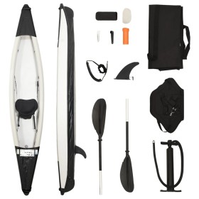 Kayak inflable poliéster negro 375x72x31 cm