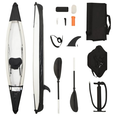 Black polyester inflatable kayak 375x72x31 cm by vidaXL, Kayaks - Ref: Foro24-93435, Price: 396,63 €, Discount: %