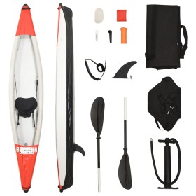 Red polyester inflatable kayak 375x72x31 cm by vidaXL, Kayaks - Ref: Foro24-93434, Price: 366,86 €, Discount: %