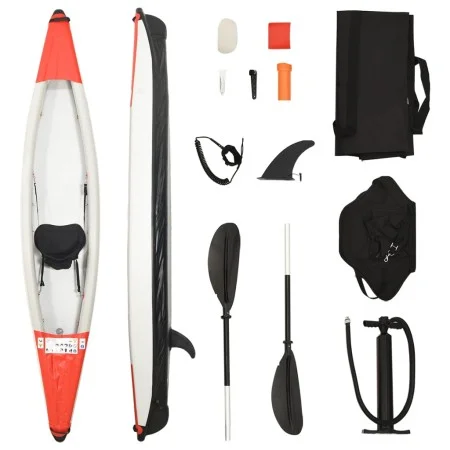 Red polyester inflatable kayak 375x72x31 cm by vidaXL, Kayaks - Ref: Foro24-93434, Price: 363,59 €, Discount: %