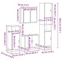Set de muebles baño 4 pzas madera contrachapada roble ahumado