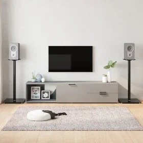 Speaker stands 2pcs black tempered glass 1 pillar by vidaXL, Speaker stands - Ref: Foro24-51814, Price: 70,71 €, Discount: %