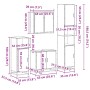 Set de muebles baño 4 pzas madera contrachapada roble marrón