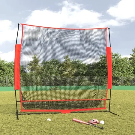Portable black and red polyester baseball net 215x107x216 cm by vidaXL, baseballs - Ref: Foro24-93746, Price: 80,24 €, Discou...