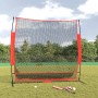Red de béisbol portátil poliéster negro y rojo 215x107x216 cm de vidaXL, Pelotas de béisbol - Ref: Foro24-93746, Precio: 98,3...