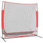 Portable black and red polyester baseball net 215x107x216 cm by vidaXL, baseballs - Ref: Foro24-93746, Price: 80,24 €, Discou...