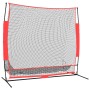 Red de béisbol portátil poliéster negro y rojo 215x107x216 cm de vidaXL, Pelotas de béisbol - Ref: Foro24-93746, Precio: 98,3...