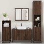 Set de muebles baño 4 pzas madera contrachapada roble marrón
