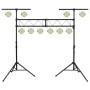 Soporte de luces de acero negro 338x115x(180-300) cm