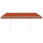 Automatic awning LED wind sensor orange brown 4.5x3.5 m by vidaXL, Awnings - Ref: Foro24-3070055, Price: 809,76 €, Discount: %