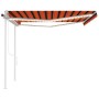 Automatic awning LED wind sensor orange brown 4.5x3.5 m by vidaXL, Awnings - Ref: Foro24-3070055, Price: 809,76 €, Discount: %