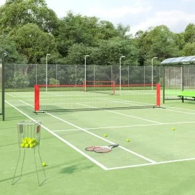 Black and red polyester tennis net 500x100x87 cm by vidaXL, tennis nets - Ref: Foro24-93758, Price: 77,71 €, Discount: %