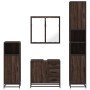 Set de muebles baño 4 pzas madera contrachapada roble marrón