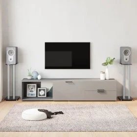 Speaker supports 2 pcs tempered glass silver black 3 pillars by vidaXL, Speaker stands - Ref: Foro24-51803, Price: 80,76 €, D...