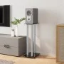Speaker supports 2 pcs tempered glass silver black 3 pillars by vidaXL, Speaker stands - Ref: Foro24-51803, Price: 80,76 €, D...