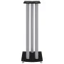 Speaker supports 2 pcs tempered glass silver black 3 pillars by vidaXL, Speaker stands - Ref: Foro24-51803, Price: 80,76 €, D...