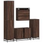 Set de muebles baño 4 pzas madera contrachapada roble marrón