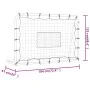 Steel and PE football rebound net black and white 184x61x123 cm by vidaXL, soccer goals - Ref: Foro24-93735, Price: 77,06 €, ...