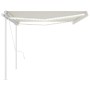 Automatic awning with LED and wind sensor cream 5x3.5 m by vidaXL, Awnings - Ref: Foro24-3070072, Price: 786,06 €, Discount: %