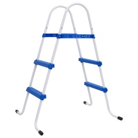 Pool ladder steel blue and white 84 cm by vidaXL, Pool stairs and ramps - Ref: Foro24-93805, Price: 64,69 €, Discount: %