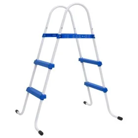 Poolleiter aus blauem und weißem Stahl 84 cm von vidaXL, Pooltreppen und Rampen - Ref: Foro24-93805, Preis: 63,27 €, Rabatt: %