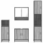 Set de muebles de baño 4 pzas madera contrachapada gris sonoma
