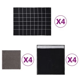 Set of 12 black and gray cotton dishcloths by vidaXL, Towels - Ref: Foro24-136294, Price: 25,10 €, Discount: %