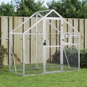 Vogelhaus aus silbernem Aluminium, 179 x 100 x 185 m von vidaXL, Füße und Vogelkäfige - Ref: Foro24-152258, Preis: 353,50 €, ...