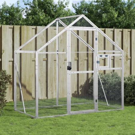 Vogelhaus aus silbernem Aluminium, 179 x 100 x 185 m von vidaXL, Füße und Vogelkäfige - Ref: Foro24-152258, Preis: 353,50 €, ...