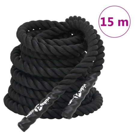 Cuerda de batalla poliéster negro 15 m 11 kg