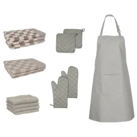 Set aus 15-teiligen Ofenhandschuhen und Topflappen aus grauer Baumwolle von vidaXL, Handtücher - Ref: Foro24-136297, Preis: 3...