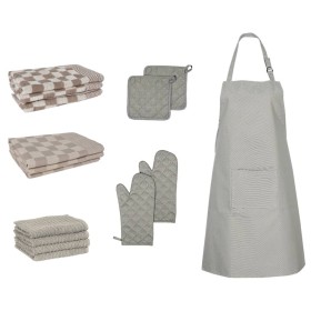 Set of 15-piece gray cotton oven mitts and potholders by vidaXL, Towels - Ref: Foro24-136297, Price: 40,04 €, Discount: %